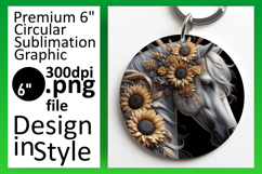 Creative Round Design Keychain Template , Horse Product Image 1