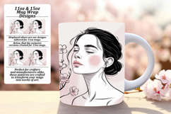 Happy 15oz Mug Wrap Png Template , Beauty Woman Product Image 1