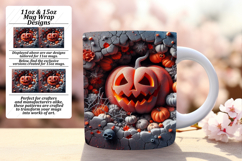 Delightful 15oz Mug Wrap Png Template , 3D Pumpkin Product Image 1