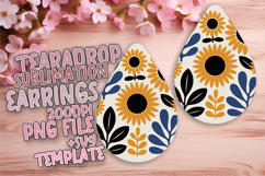 Charming Teardrop Earrings Artwork PNG , Flowers Product Image 1