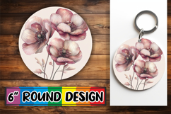 Unique Circle PNG Car Coaster Design , Beauty Flower Product Image 1