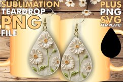 Glittering 3D Floral Fantasy Teardrop Earring Glossy Product Image 1