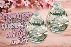 3D Floral Hole for Sublimation Teardrop Earrings Teardrop Product Image 1