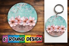 Glittering Petal Paradise Sublimation : Keychain, Coaster Product Image 1
