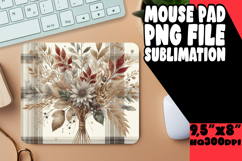 Playful Mouse Pad Sublimation PNG, Autumn Flower Product Image 1