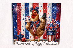Patriotic Chicken Tumbler Wrap 20oz PNG, Sublimation Design Product Image 2
