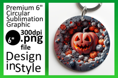 Dynamic Round Design Car Coaster PNG , 3D Pumpkin Product Image 1