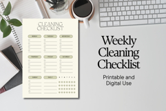 Weekly Cleaning Checklist Printable - Home Cleaning Planner Product Image 1