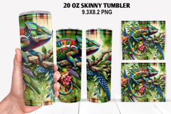 Chameleon Skinny Tumbler 20oz Wrap Design, Animal Tumbler Product Image 1