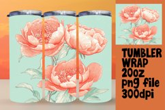Sublimation Tumbler Wrap Design 20oz Watercolor Flowers Product Image 1