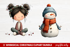 Whimsical Christmas Clipart | Cute Festive Holiday PNG Product Image 1
