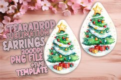 Dynamic Teardrop Earrings Design Art , Christmas Watercolor Product Image 1