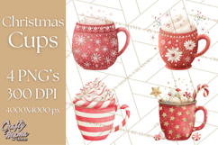 Christmas Hot Cocoa Mug Clipart PNG, Holiday Cup Art Product Image 1