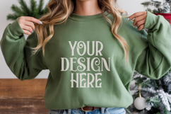 Christmas Gildan 18000 Irish Green Crewneck Sweatshirt Mocku Product Image 1
