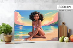 Afro Girl/Woman Melanin braided hair Cutting Board PNG Desig Product Image 1