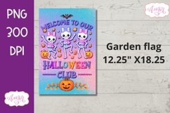 Halloween Garden Flag Sublimation PNG, Cute Skeletons PNG Product Image 2