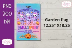 Halloween Garden Flag Sublimation PNG, Cute Skeletons PNG Product Image 2
