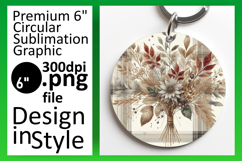 Cute Round Design Keychain Template , Autumn Flower Product Image 1