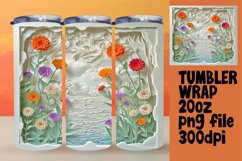 3D Flower in Hole Tumbler Wrap - Sublimation Design 20oz Product Image 1