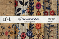 Scandinavian Embroidery Pattern | Jute Floral Texture Product Image 1