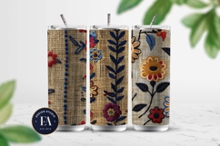 Scandinavian Embroidery Pattern | Jute Floral Texture Product Image 2