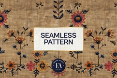 Scandinavian Embroidery Pattern | Jute Floral Texture Product Image 3