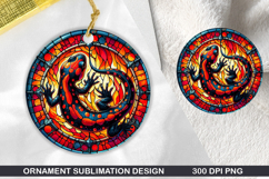 Salamander Stained Glass Ornament PNG, Digital Download File Product Image 1