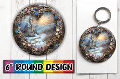 PNG Round Design Winter Scene 3D Heart Frame Product Image 1