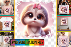 Playful TSHIRT Art Ideas PNG, 3D Dog Product Image 1