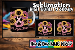 Wholesome escapes 11oz 15oz sublimation wrap, Breast Cancer Product Image 1