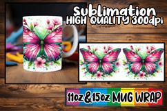 Cheerful days 11oz 15oz sublimation wrap, Butterfly Product Image 1