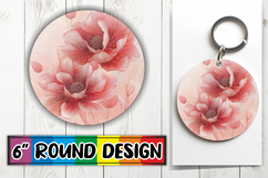 Trendy Round Design Keychain Template , Beauty Flower Product Image 1