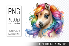 Cute Unicorn, Animal Sublimation Clipart PNG Product Image 1