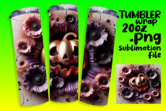 EXQUISITE 20oz Tumbler PNG Template , 3D Pumpkin Product Image 1
