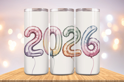 Festive Happy New Year Tumbler Wrap 2026: 20oz Skinny Tumble Product Image 1