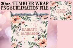 Happy Moments 20oz tumbler wrap, Flower Quote Product Image 1