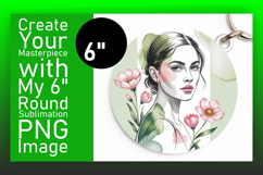 Gorgeous Round Design Sublimation PNG , Beauty Woman Product Image 1