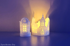 Christmas houses lantern svg bundle, paper template Product Image 3