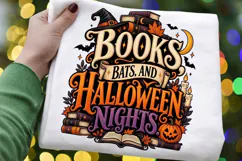 Books, Bats & Halloween Nights PNG, Halloween Book Lover Product Image 3