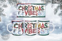 Christmas Vibes Mug Wrap - Christmas Mug Sublimation Product Image 1