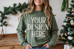 Christmas Gildan 18000 Irish Green Crewneck Sweatshirt Mocku Product Image 1
