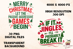 Funny Christmas PNG Sublimation Bundle | 30 Holiday Designs Product Image 3