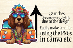 Funny Dog Stickers Printable Sheets - Hippie 60s Aesthetic Product Image 15