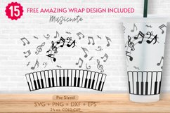 24oz Music Notes Starbucks Cold Cup Svg, Musical Svg, Melody Product Image 1