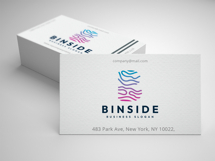 Binside Letter B - Abstract Digital Data Wave Logo Product Image 2
