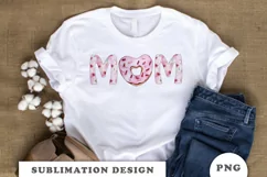 Mom Flowers pink Donut Sublimation Printable PNG Product Image 4