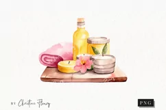 Watercolor Spa Clipart | Watercolor Summer PNG Product Image 1