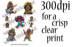 Funny Dog Stickers Printable Sheets - Hippie 60s Aesthetic Product Image 7