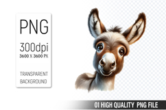 Cute Donkey Fox, Animal Sublimation Clipart PNG Product Image 1