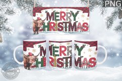 Christmas Mug Wrap Design,Christmas Highland Cow Sublimation Product Image 4